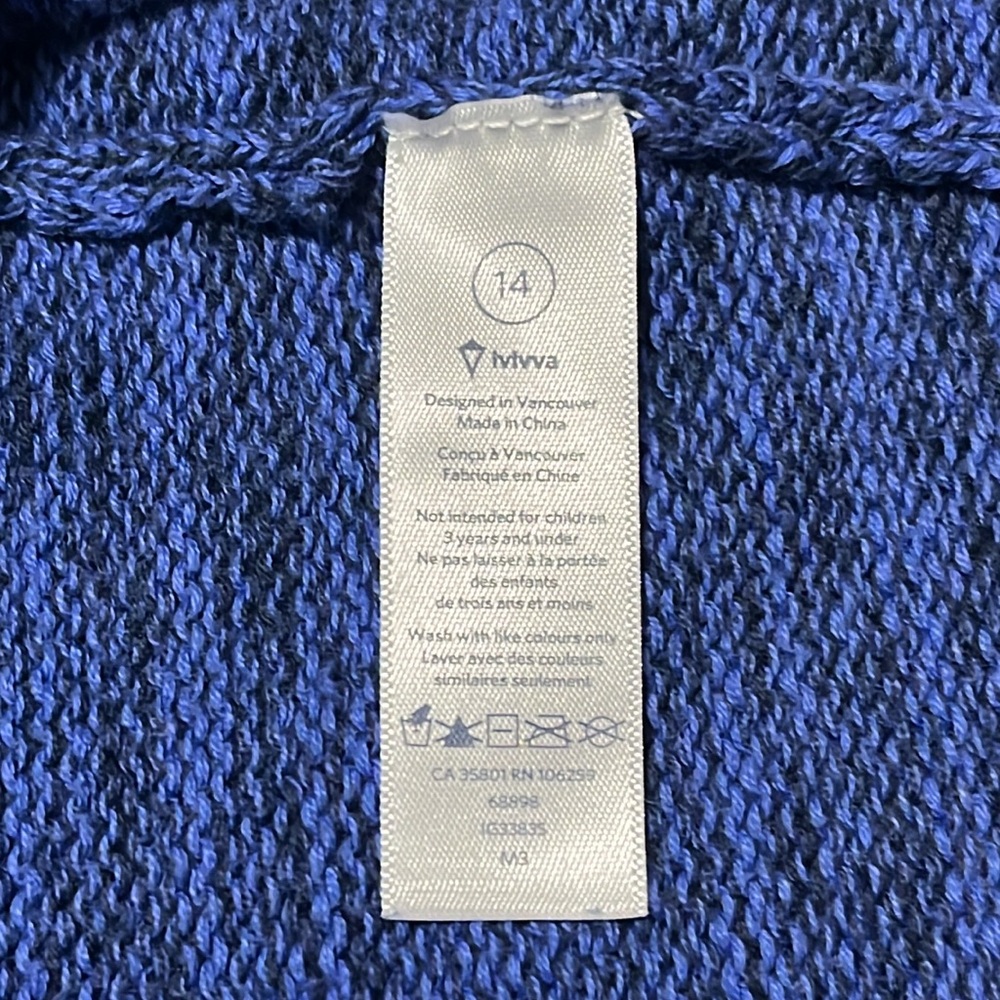 Ivivva Asymmetrical Knit Wrap Sweater - Blue Marl - Girl’s 14 (Women’s XS/S) - Picture 4 of 6